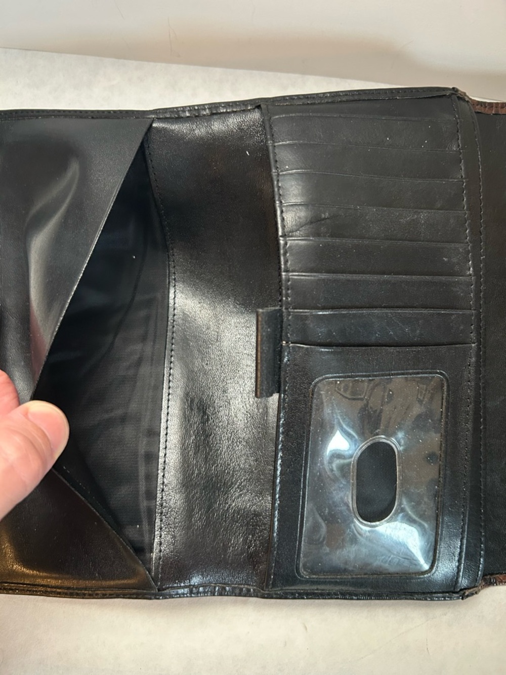 Brahmin Tuscan Two-tone Leather Tri-fold Checkbook Wallet w/Removable Cover EUC - Picture 13 of 15